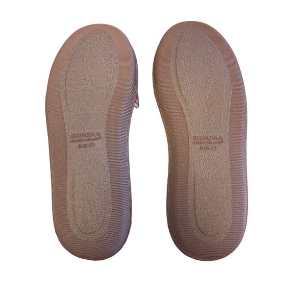 Sonoma Goods For Life Plaid Felt Slip On Moccasins Azalea Pink S (6-7) - Picture 2 of 4